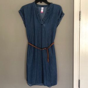 NOBO, S, denim dress with brown belt